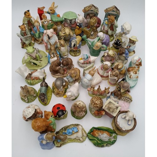 201 - A LARGE COLLECTION OF BESWICK AND ROYAL ALBERT BEATRIX POTTER FIGURESmainly 70s and 80s with brown b... 