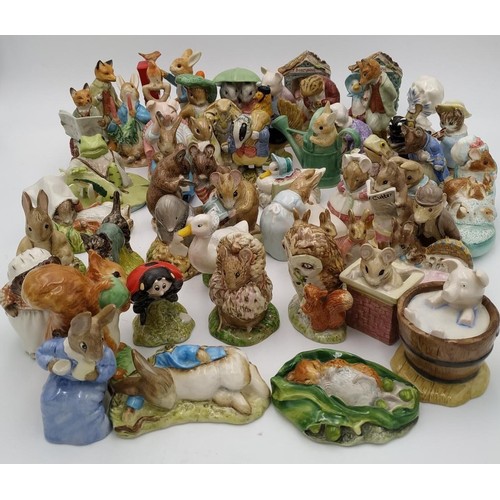 201 - A LARGE COLLECTION OF BESWICK AND ROYAL ALBERT BEATRIX POTTER FIGURESmainly 70s and 80s with brown b... 