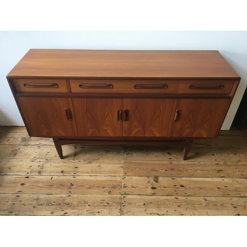 62 - G-PLAN RETRO 4-DOOR SIDEBOARD WITH DRAWERS 85 x 153 x 46cms,