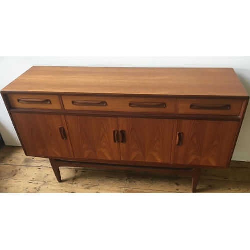 62 - G-PLAN RETRO 4-DOOR SIDEBOARD WITH DRAWERS 85 x 153 x 46cms,