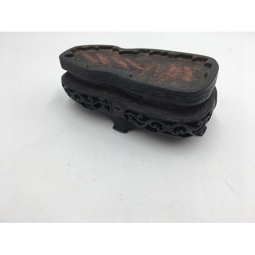 108 - CHINESE HARDWOOD STANDLATE QING DYNASTY12cm wide