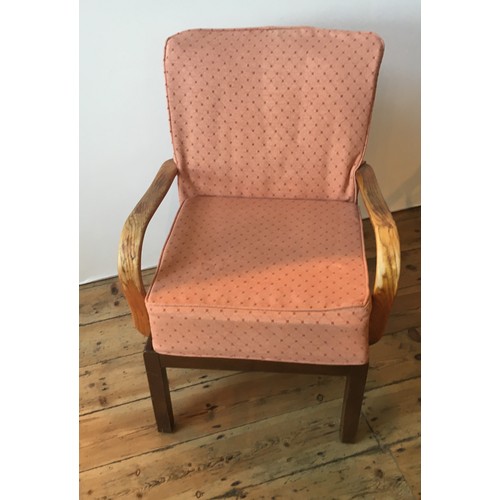 80 - A PARKER KNOLL UPHOLSTERED ELBOW CHAIR