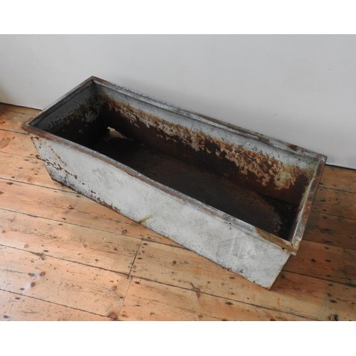 79 - GALVANISED AGRICULTURAL WATER TROUGH / GARDEN PLANTER 125cm long, 49cm wide, 39cm deep