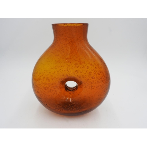 113 - CHINESE 'GOLD-FLECKED' AMBER GLASS VASE20TH CENTURY24cm high