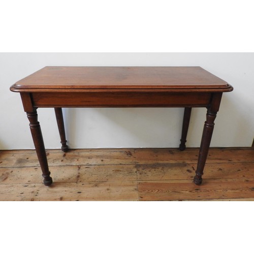 47 - VICTORIAN MAHOGANY TURNED LEG CONSOLE TABLE80cm high x 127cm wide x 52cm deep