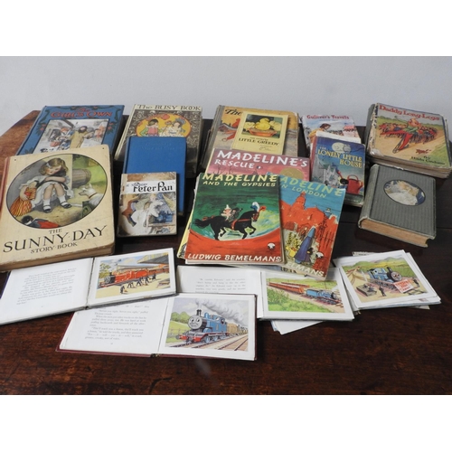 613 - A COLLECTION OF VINTAGE CHILDRENS BOOKS INCLUDING THOMAS THE TANK ENGINE BOOK AND THREE MADELINE BOO... 