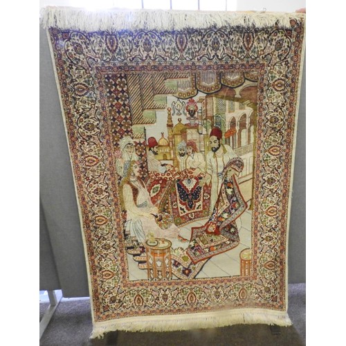 91 - TURKISH SILK RUG140 X 91 CM