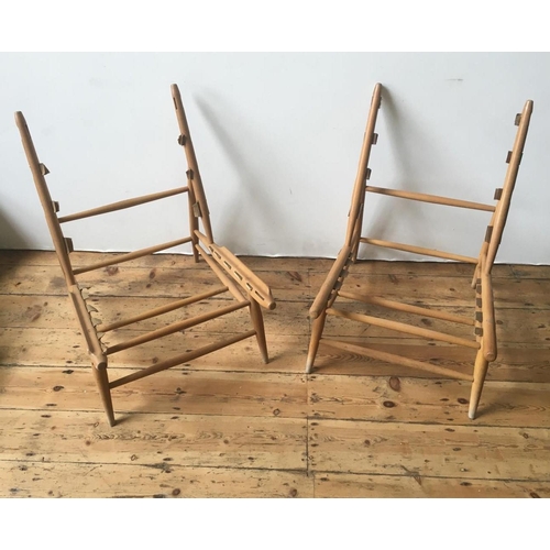 617 - A PAIR OF ERCOL EASY CHAIR FRAMES74cm high x 52cm wide