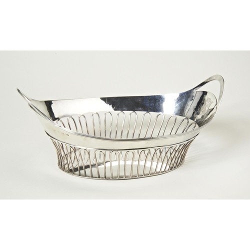 456 - GEORGE III SILVER BASKETPAUL STORR, LONDON, 1795of oval form the loop handles and wide rim supported... 
