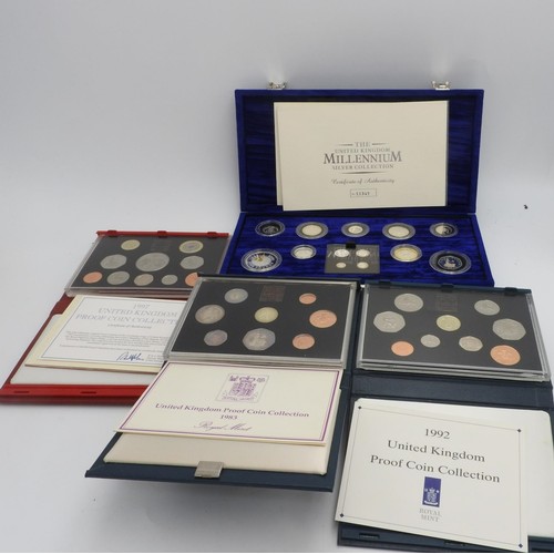 491 - MILLENNIUM PROOF COIN SET, 1997 PROOF COIN SET, 1983 PROOF COIN SET AND 1992 PROOF COIN SET