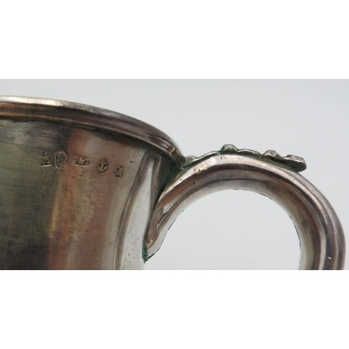 460 - A GEORGE IV HALLMARK SILVER TWO-HANDLED TANKARD, Birmingham 1824, 6.7oz