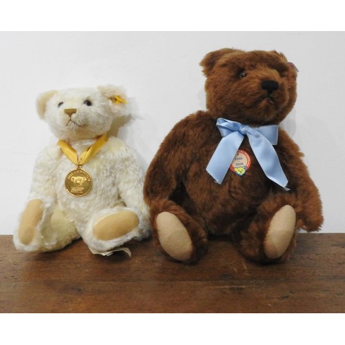 397 - STEIFF MILLENNIUM BEAR AND BROWN STEIFF BEAR, 30cm high and 33cm high