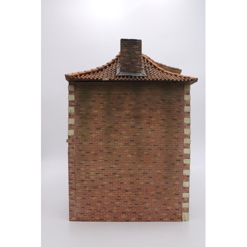 399 - A MODEL OF FLEMISH FARM HOUSE, robust ply construction with moulded detail, 36cm high x 45cm wide