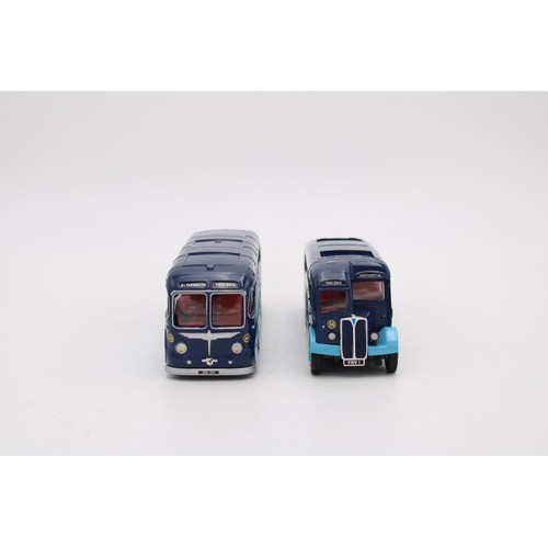 432 - A SET OF TWO LIMITED EDITION CORGI COACHES, in York Brothers blue livery, Burlington Seagull 18cm an... 