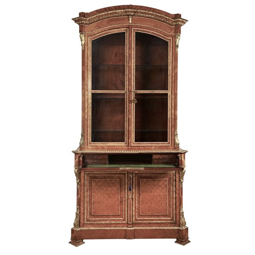 22 - EXCEPTIONALLY FINE LOUIS XV STYLE KINGWOOD AND GILT-METAL MOUNTED SECRETAIRE BOOKCASECIRCA 1880230 c... 