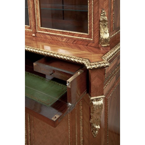 22 - EXCEPTIONALLY FINE LOUIS XV STYLE KINGWOOD AND GILT-METAL MOUNTED SECRETAIRE BOOKCASECIRCA 1880230 c... 