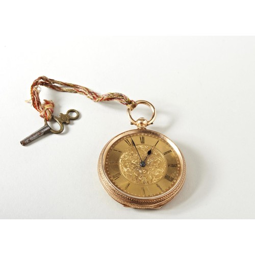 450 - A GOLD FOB WATCH STAMPED 14k