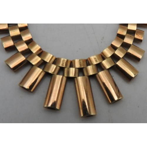 503 - A 9CT GOLD WAVE FORM NECKLACE