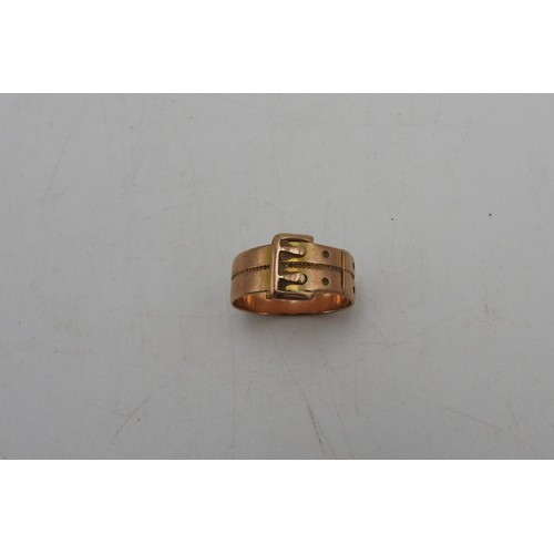 509 - A 9CT GOLD BELT RING