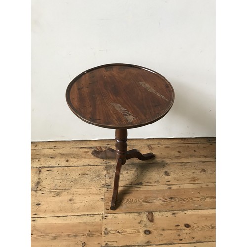 45 - A GEORGE III MAHOGANY TRIPOD TABLE ON TURNED PEDESTAL, 70cm high, 51cm dia