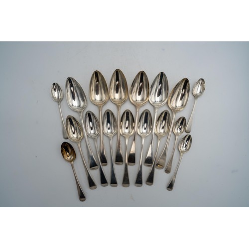 469 - A QUANTITY OF HALLMARK SILVER BRIGHT CUT FLAT WARE, London 1823, 29 pieces, 44.5 oz in total