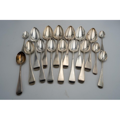 469 - A QUANTITY OF HALLMARK SILVER BRIGHT CUT FLAT WARE, London 1823, 29 pieces, 44.5 oz in total