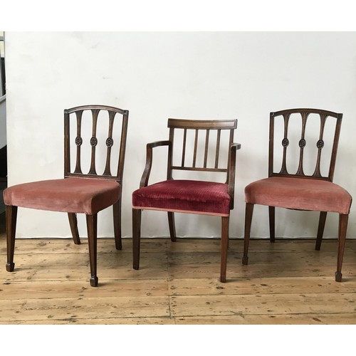 65 - THREE GEORGE III MAHOGANY CHAIRSCIRCA 1800including one armchair