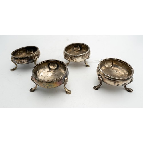 478 - A SET OF FOUR HALLMARK SILVER SALTS, LONDON 1830, 5oz