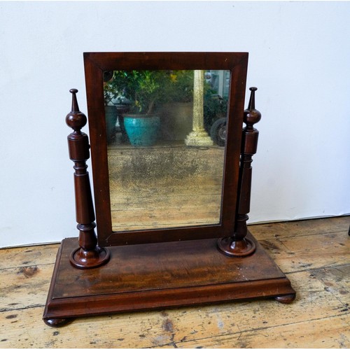 72 - A VICTORIAN MAHOGANY TABLE TOP SWING MIRROR