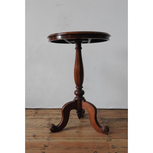 79 - A TILT TOP GAMES TABLE ON TURNED PEDESTAL