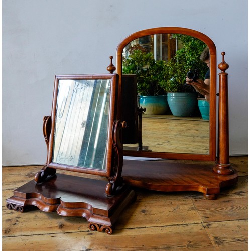 80 - A LARGE VICTORIAN TABLE TOP SWING MIRROR AND ONE OTHER, 79 x 73cms and smaller