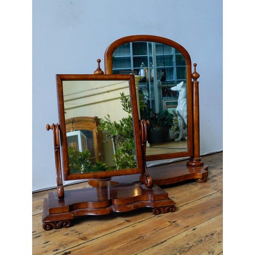 80 - A LARGE VICTORIAN TABLE TOP SWING MIRROR AND ONE OTHER, 79 x 73cms and smaller