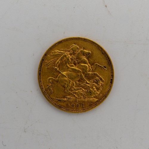 493 - A VICTORIAN GOLD SOVEREIGN, DATED 1896, 8 grams