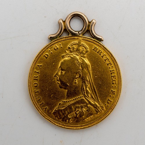 494 - A VICTORIAN GOLD SOVEREIGN, DATED 1887, with mount ring