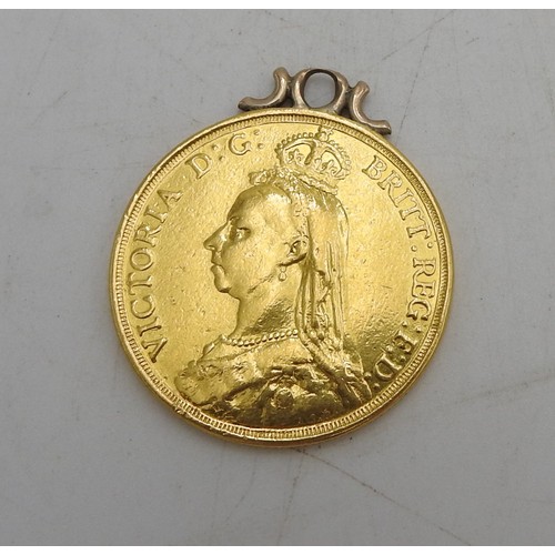 499 - A VICTORIAN GOLD TWO POUND 'DOUBLE SOVEREIGN' COIN, DATED 1887