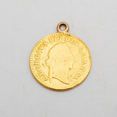 501 - A GEORGE III GOLD 1/3 GUINEA COIN, DATED 1798