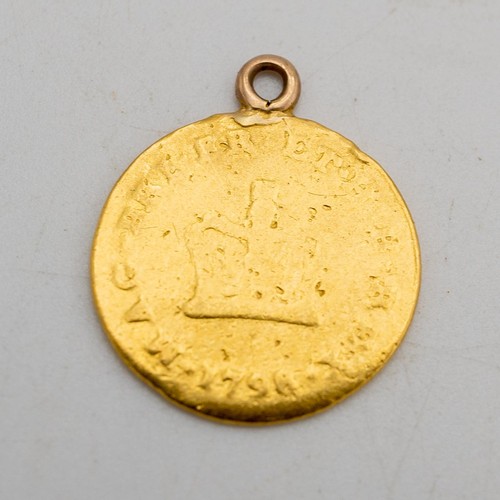 501 - A GEORGE III GOLD 1/3 GUINEA COIN, DATED 1798