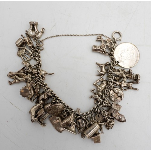 531 - Silver charm bracelet