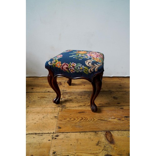 8 - VICTORIAN WALNUT AND NEEDLEPOINT STOOL LATE 19TH CENTURY32cm high, 32cm wide