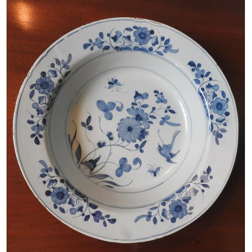 225 - THREE KANGXI BLUE AND WHITE DISHES