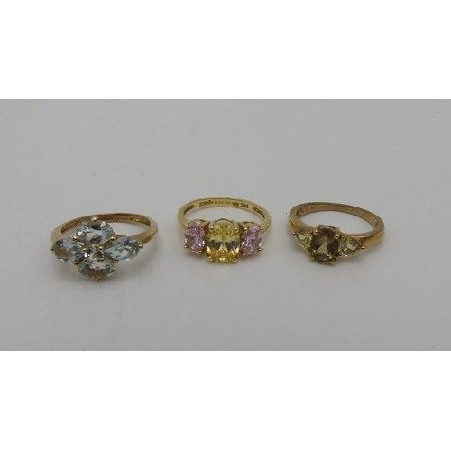 309 - 3 9CT GOLD DRESS RINGS