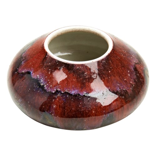 54 - FLAMBE-GLAZED WATERPOT AND A VASEQING DYNASTY, 19TH CENTURYeach covered in a rich mottled raspberry-... 