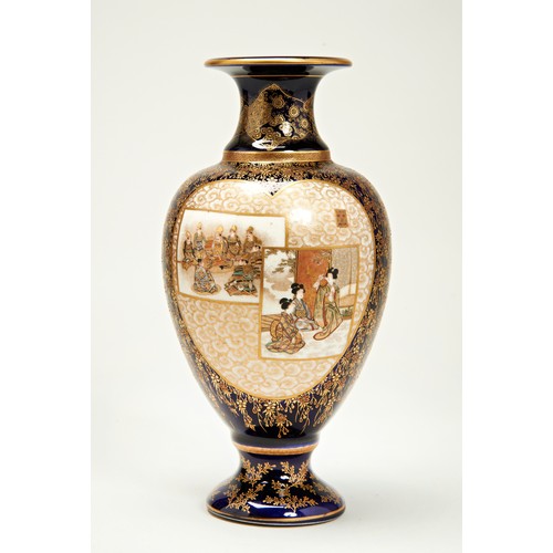 289 - FINE JAPANESE SATSUMA BALUSTER VASE, BY KINKOZANMEIJI PERIOD (1868-1912)the sides finely painted wit... 