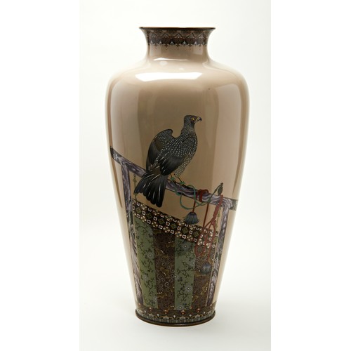 316 - FINE AND LARGE JAPANESE CLOISONNE ENAMEL VASE, ATTRIBUTED TO KUMENO TEITAROMEIJI PERIOD (1868-1912)t... 