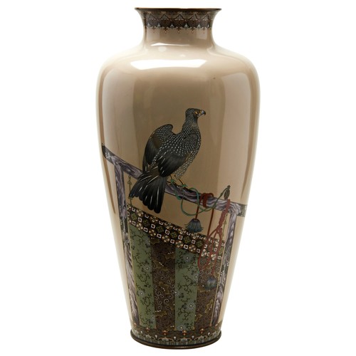 316 - FINE AND LARGE JAPANESE CLOISONNE ENAMEL VASE, ATTRIBUTED TO KUMENO TEITAROMEIJI PERIOD (1868-1912)t... 