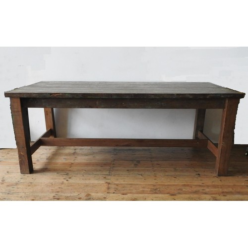 5 - A CONTEMPORARY STRETCHER BAR INDUSTRIAL STYLE RUSTIC KITCHEN TABLE, repurposed from a Lush Store, 77... 