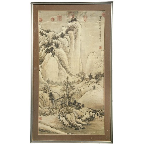 237A - CHINESE SCHOOL, MOUNTAIN SCENEQING DYNASTYdepicting 'Wandering in the Snow Mountain',bears apocrypha... 