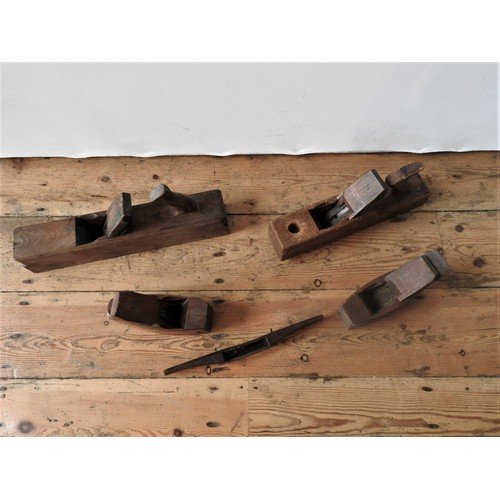 108 - FIVE VARIOUS VINTAGE WOODEN CARPENTER'S PLANES