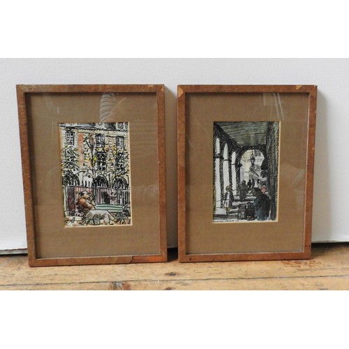 219 - JOHN SHORT (20TH CENTURY)PARISIAN STREET SCENESink and colour, signed and dated 78', framed (pair)17... 