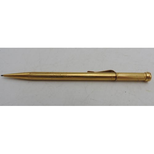 447 - AN 18CT GOLD PROPELLING PENCIL WITH 9CT GOLD CLIP